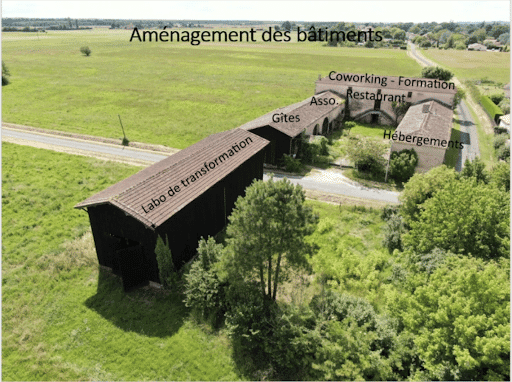Vue de la Ferme Lab de Carbouey datant de 2021