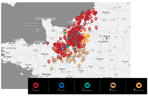 Cartographie des éleveurs partenaires