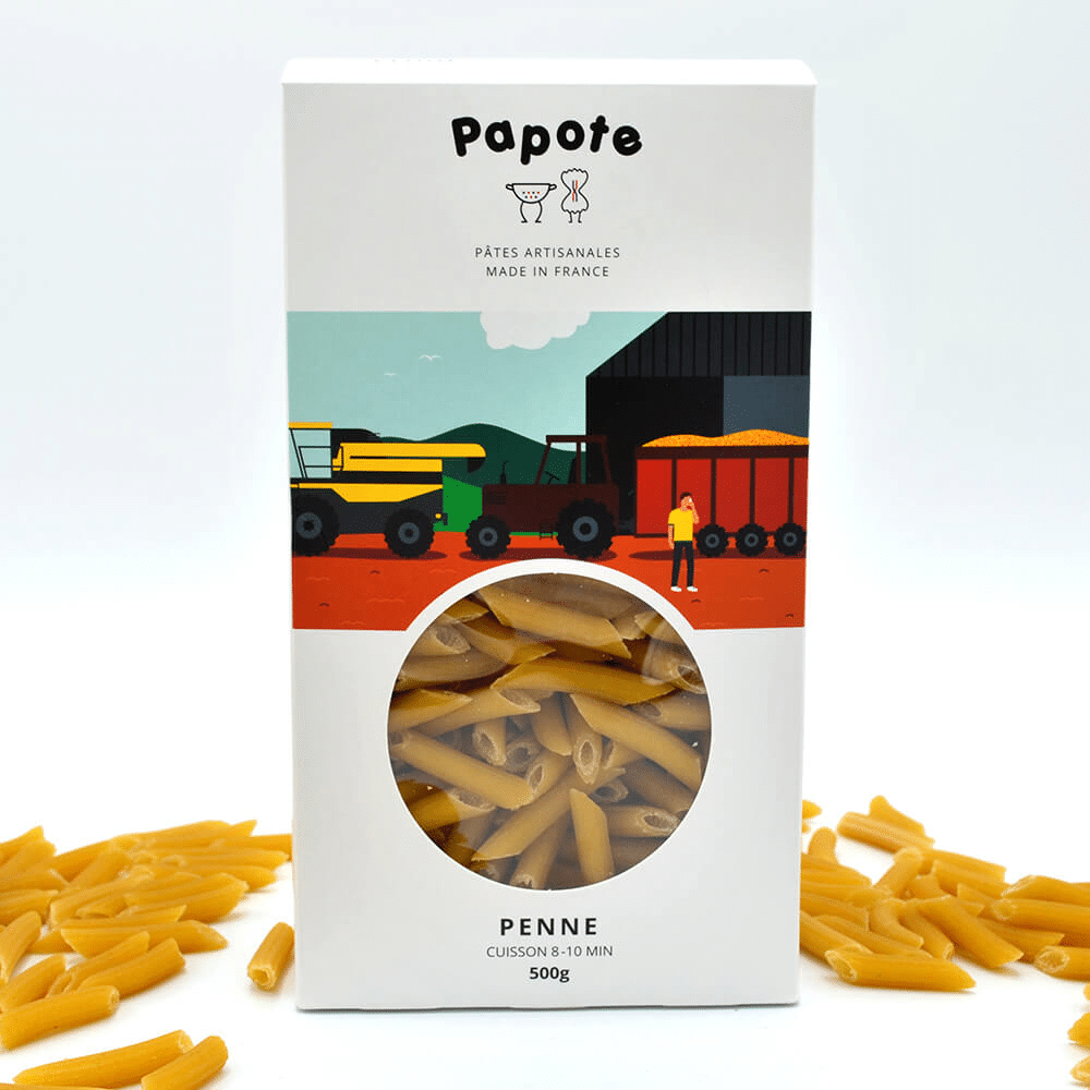 le packaging des pâtes papote